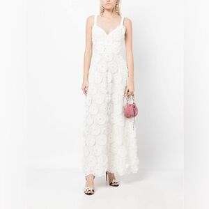 Elie Saab Embroidered Tulle Maxi Dress